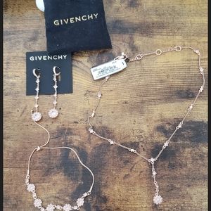 Rose Gold Necklace Bracelet Earrings